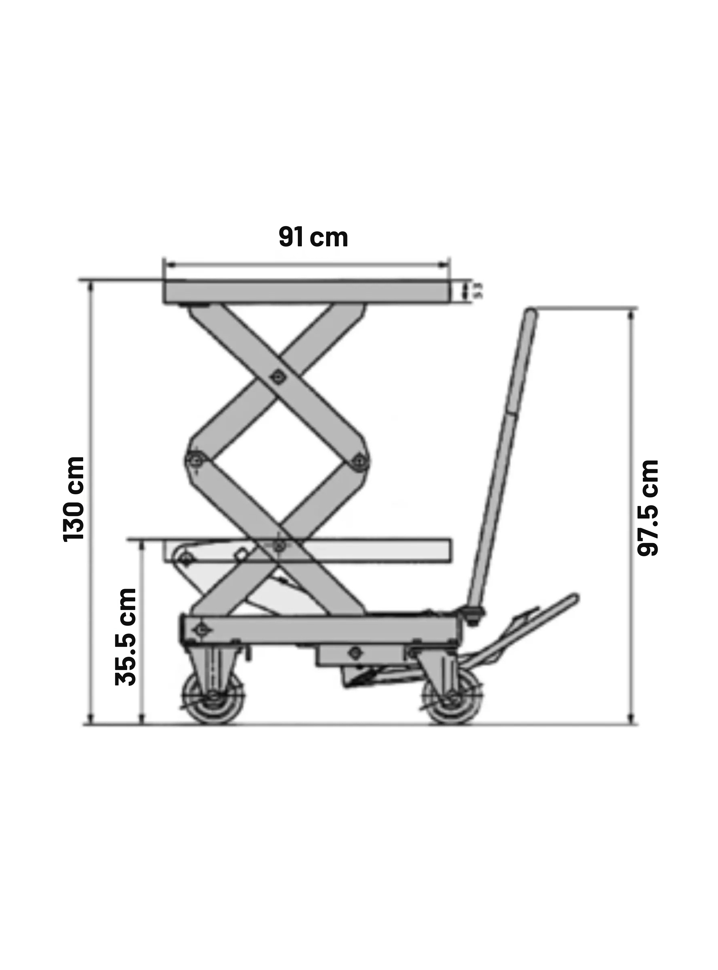 Mesa Elevadora Hidráulica Manual Doble Tijera Tfd35 350 Kg-5