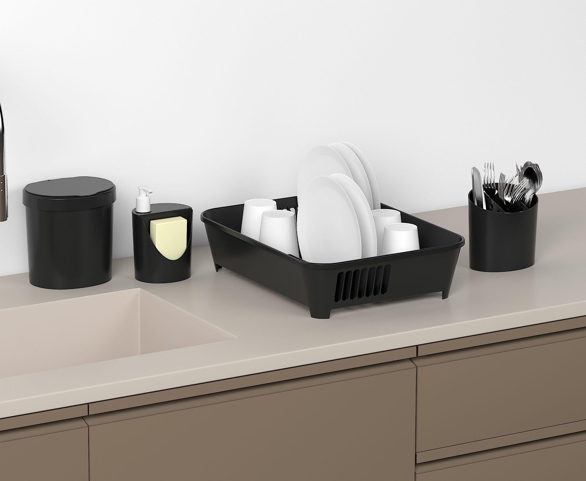 Set Seca Platos 4 Piezas Linea Basic Coza Negro-3