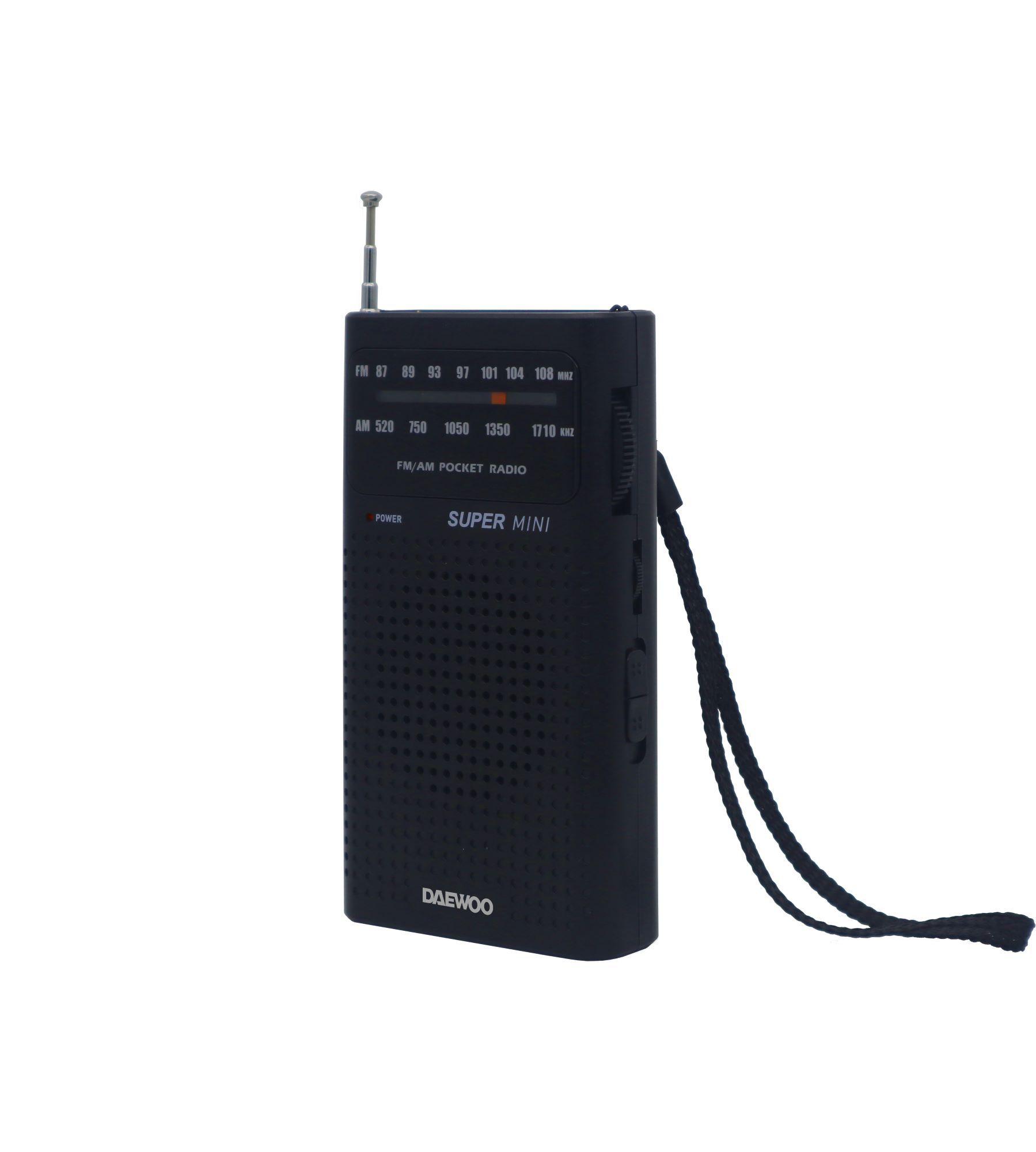 Radio De Bolsillo 2 Banda Am/fm Negro Daewoo Di-213-0