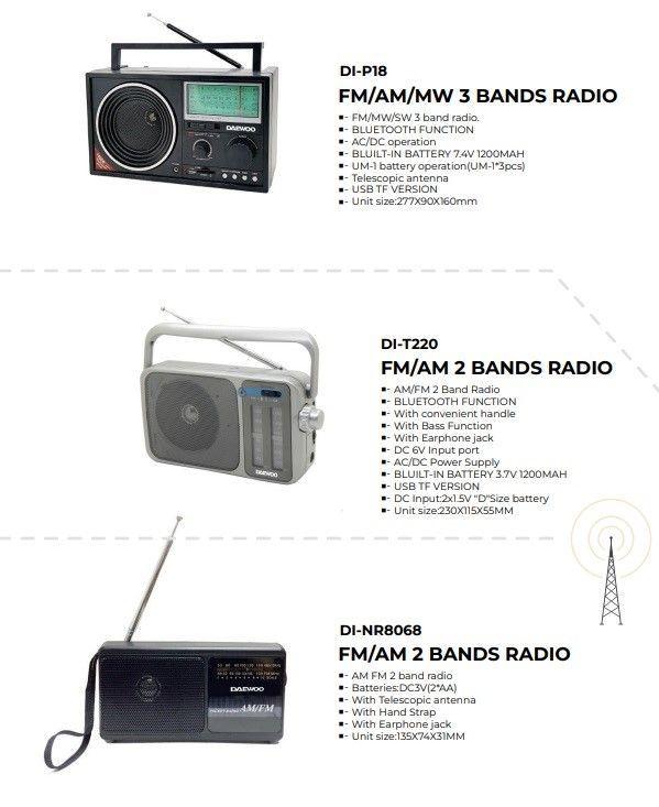 Radio Portátil Am Fm Daewoo Di-nr8068 Color Negro-1