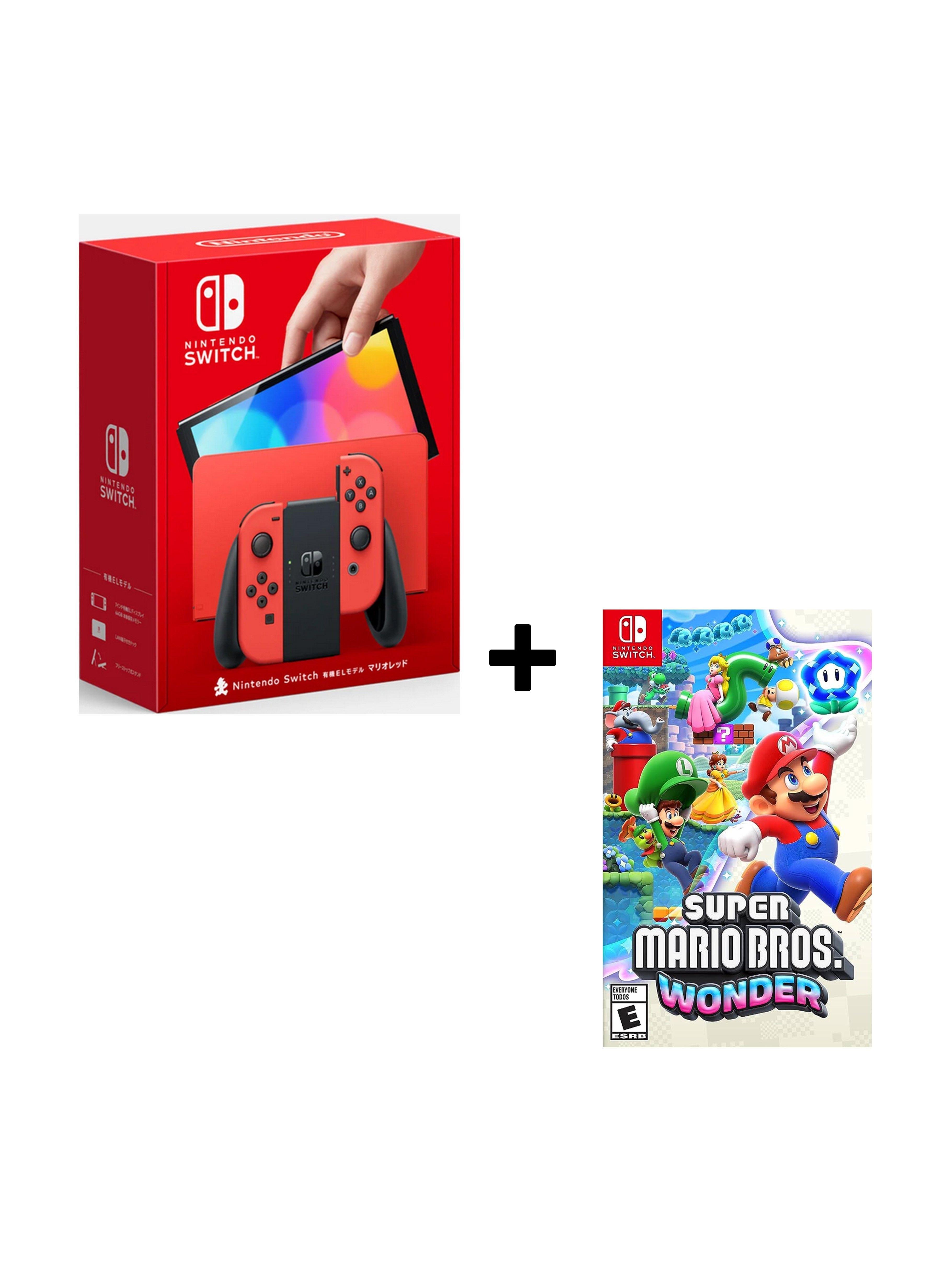 Pack Nintendo Switch OLED Mario Red (versión JP) + Juego Super Mario Bros. Wonder-0