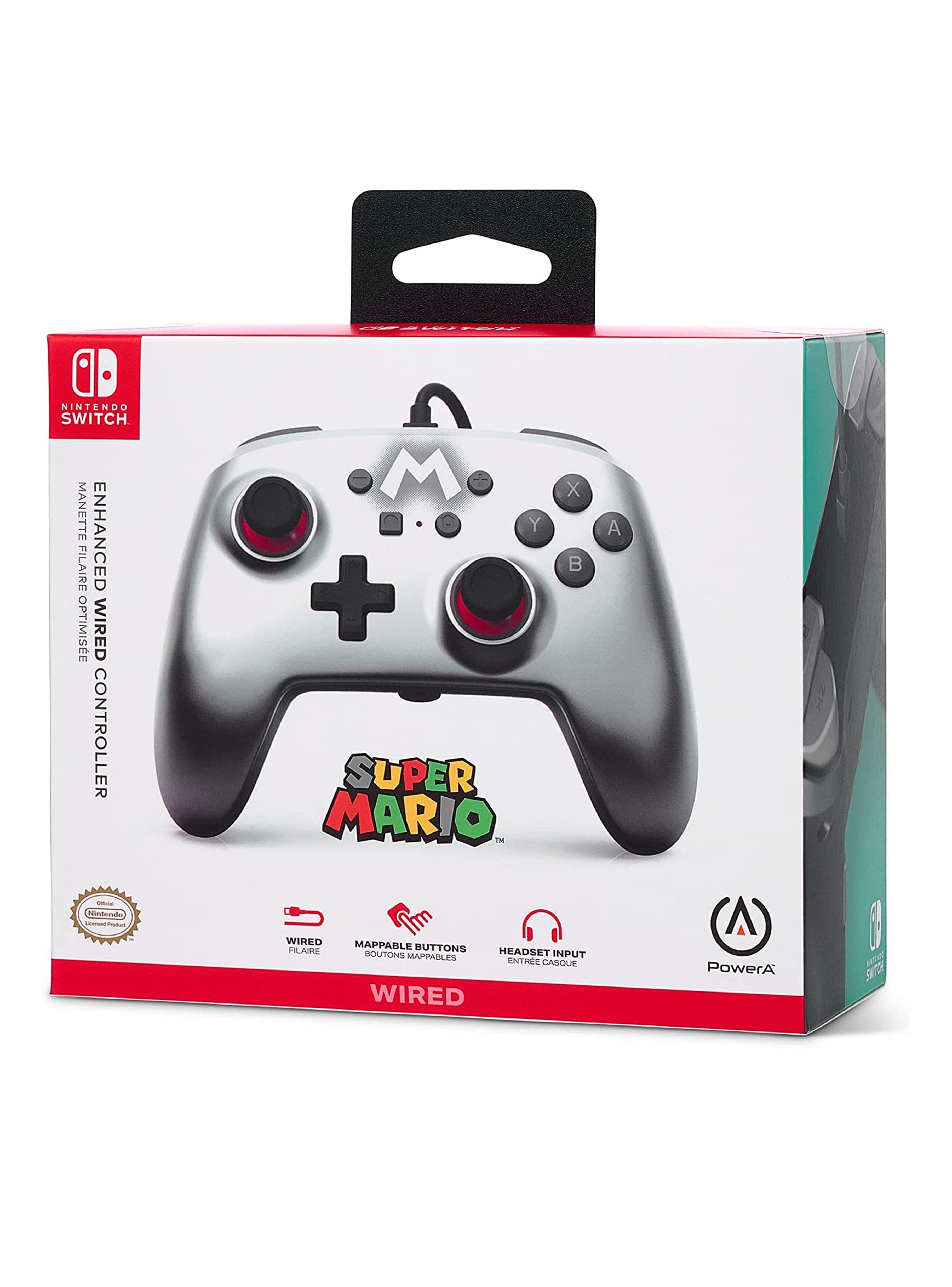 Control Power A Mario Silver Wired - Nintendo Switch-1