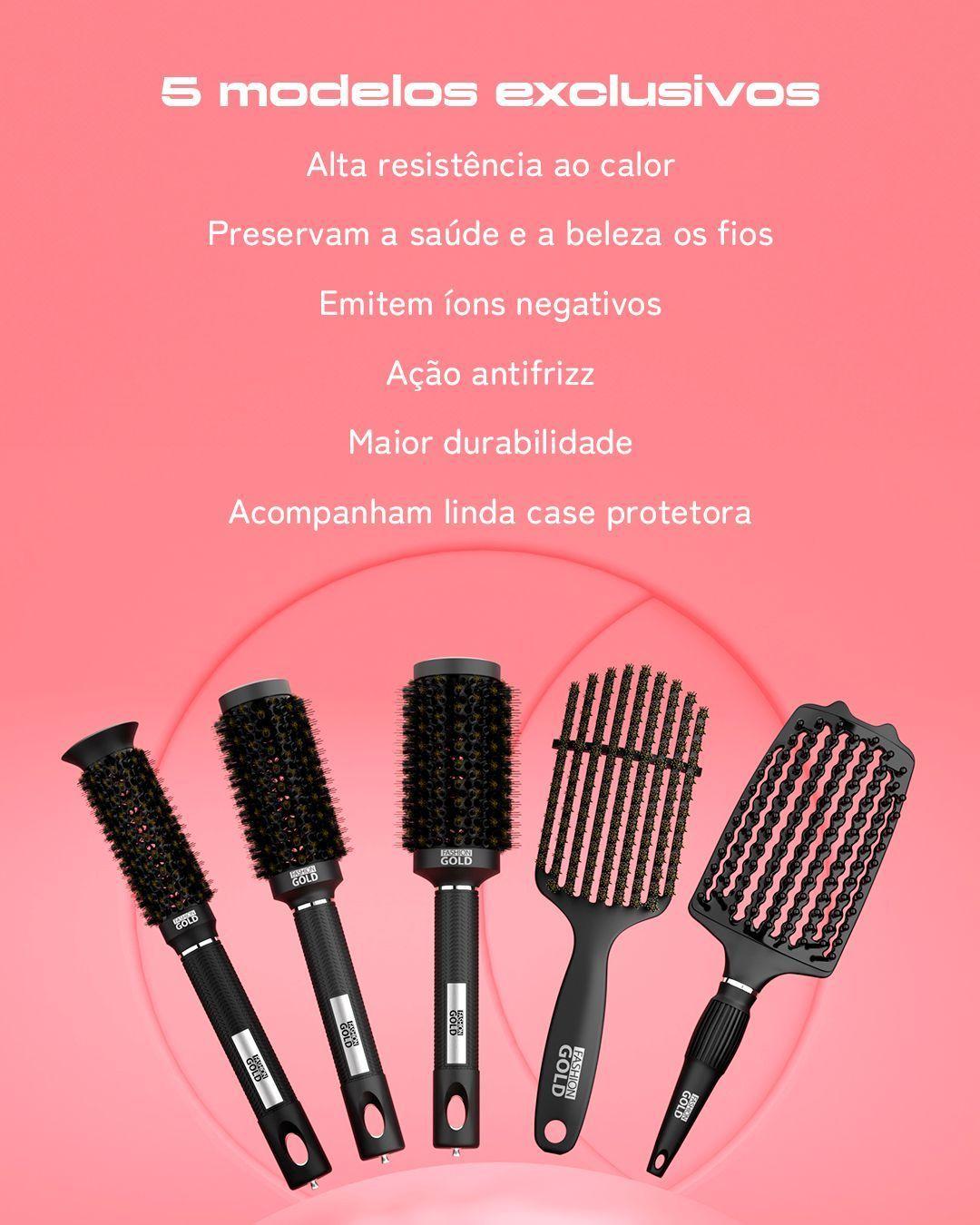 Kit de Cepillos Profesionales Stylist Fashion Gold-2