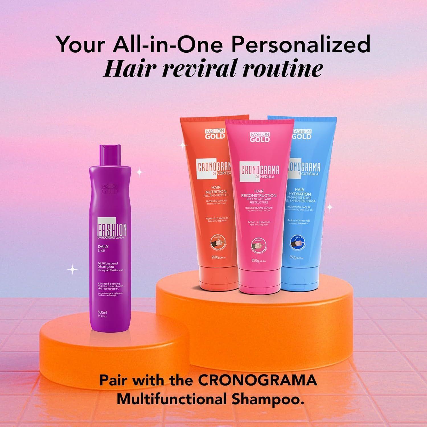 KIT Cronograma Capilar Lata (3x250 g) y Cronograma Shampoo Multifuncion 500 ml-2