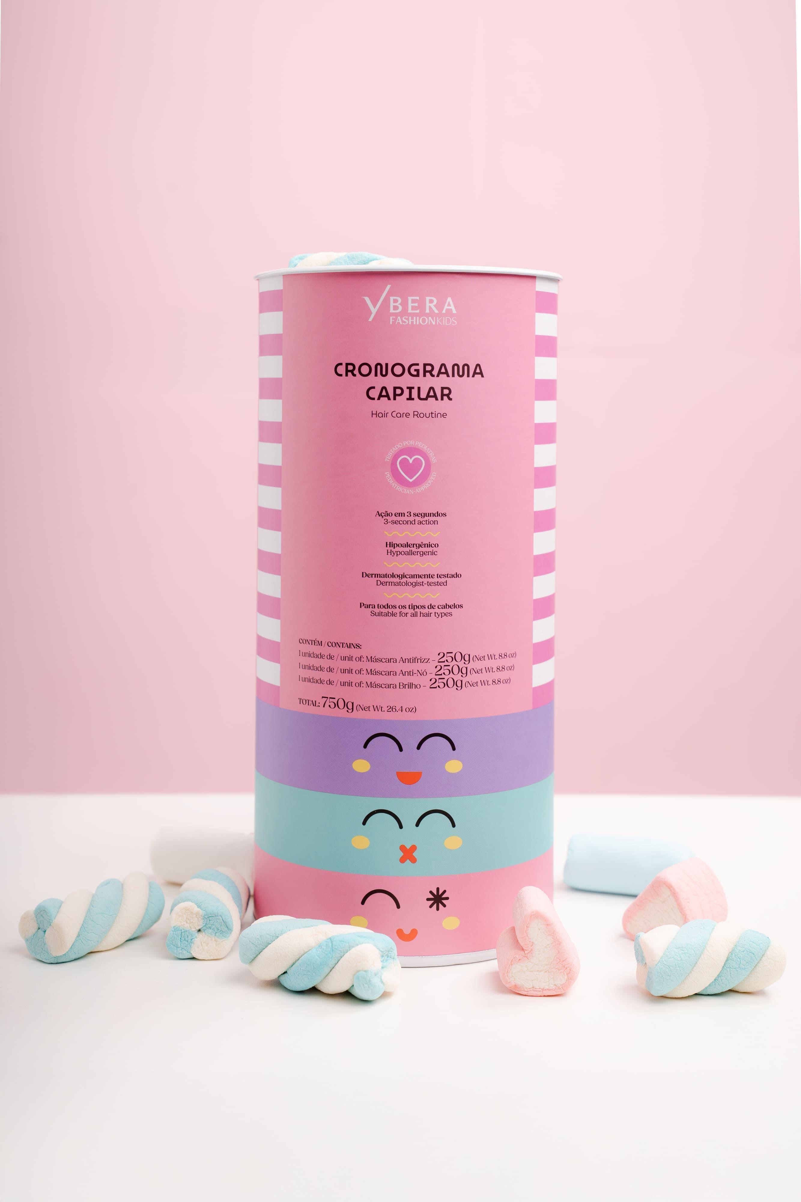 KIT Cronograma NINA Fashion Kids Lata (3X250 g) y Leave In Desenredante de 150ml-2