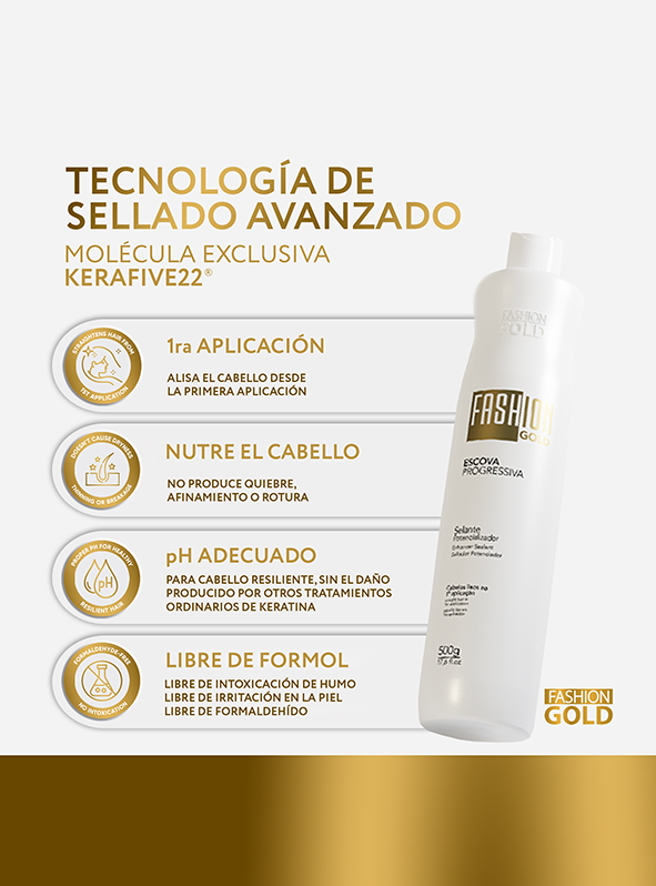 KIT Fashion Gold Alisado en Casa 500g y PC PRE Sh 500ml Sh 500ml y Mask 500g-6