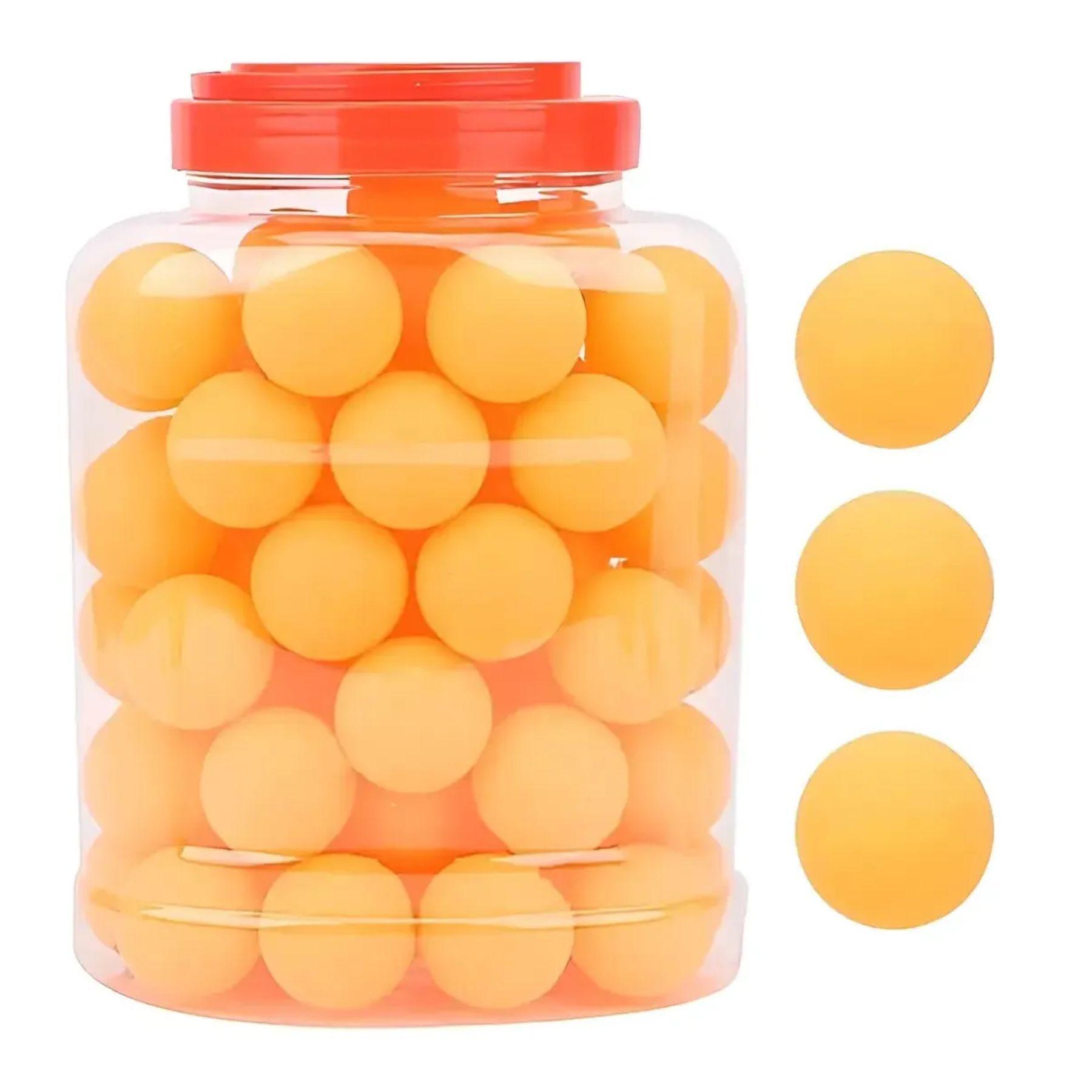 Pelotas De Ping Pong Set 60und En Tarro Naranja-0