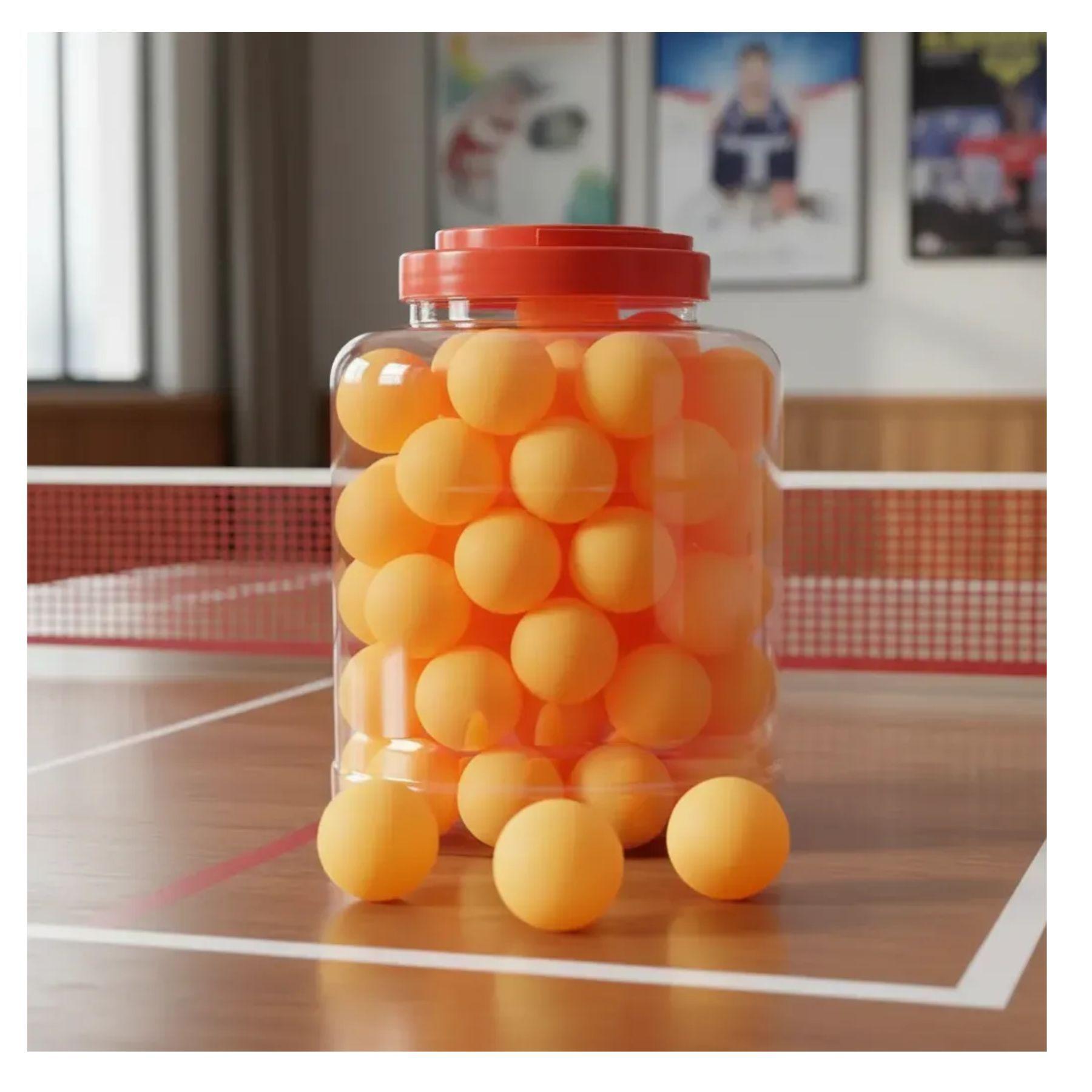 Pelotas De Ping Pong Set 60und En Tarro Naranja-1