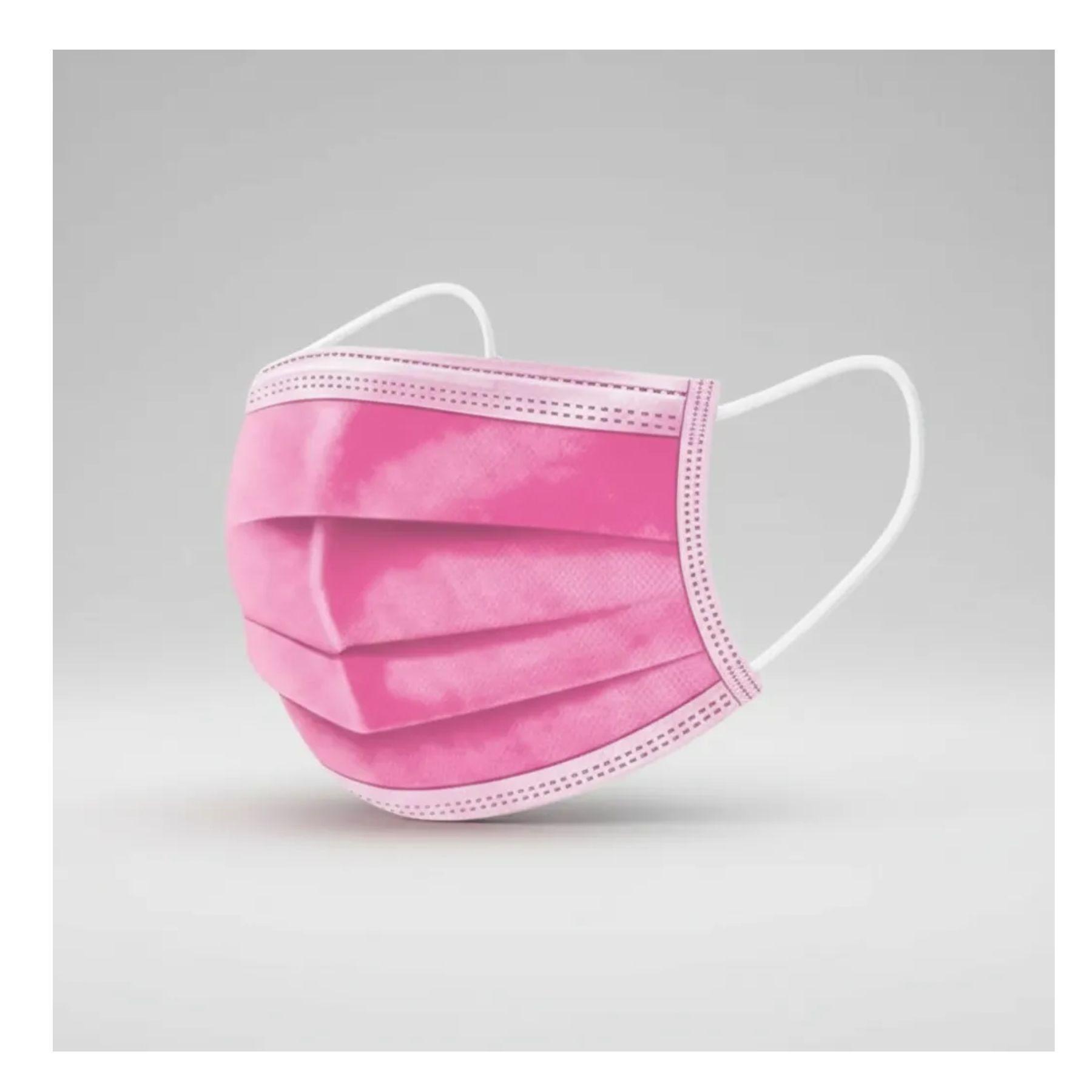 Mascarilla Desechable 3 Pliegues Mascarillas De 50 Unidades Color Rosado-3