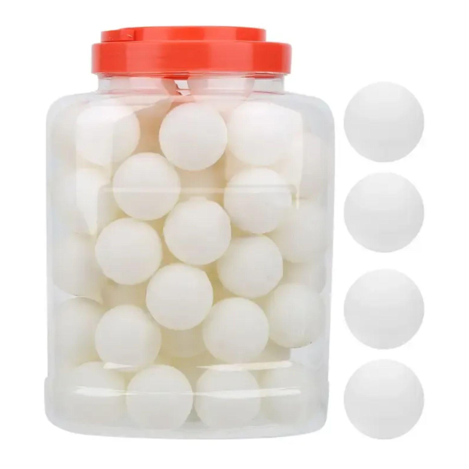 Pelotas De Ping Pong Set 60und En Tarro Blancas-0