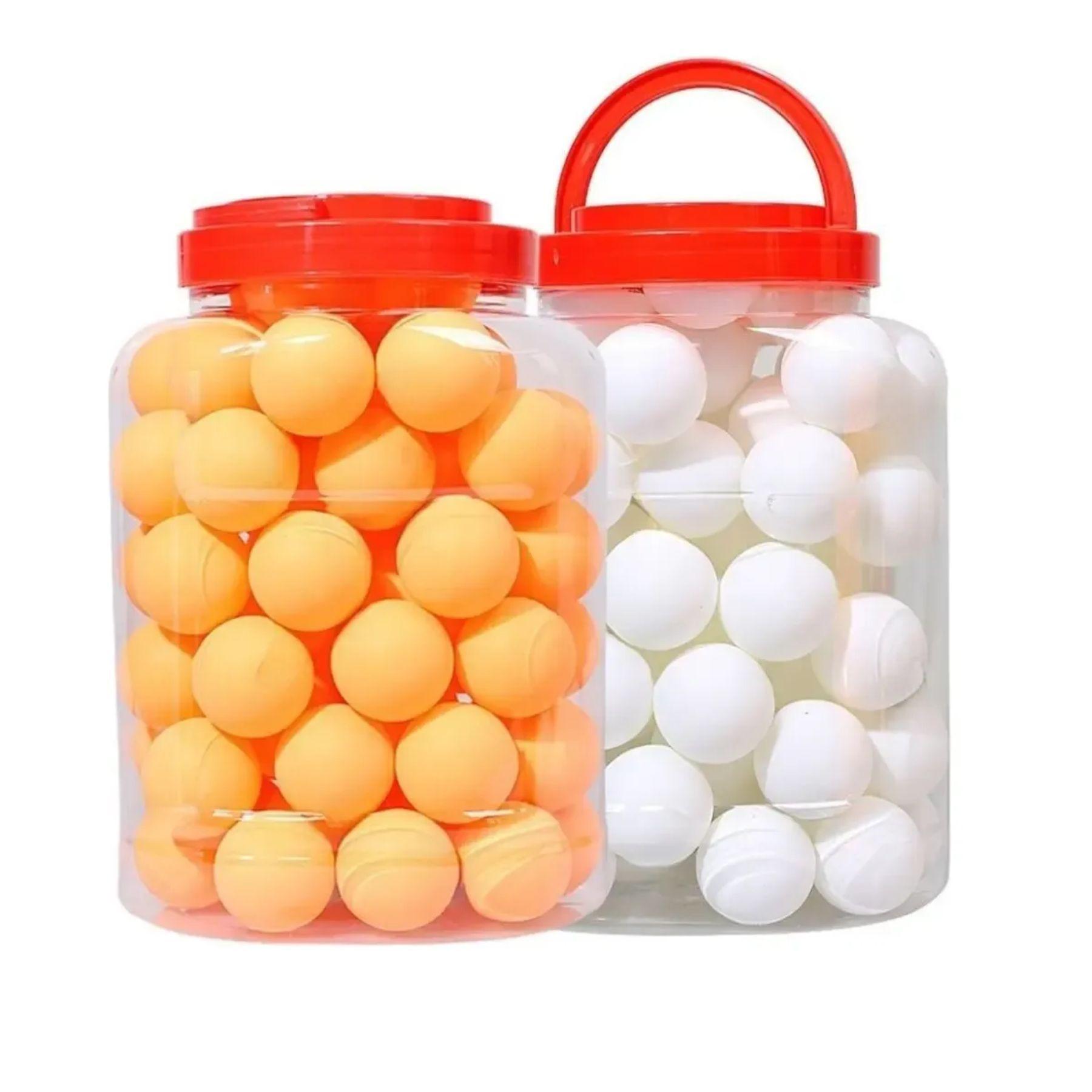 Pelotas De Ping Pong Set 60und En Tarro Blancas-2