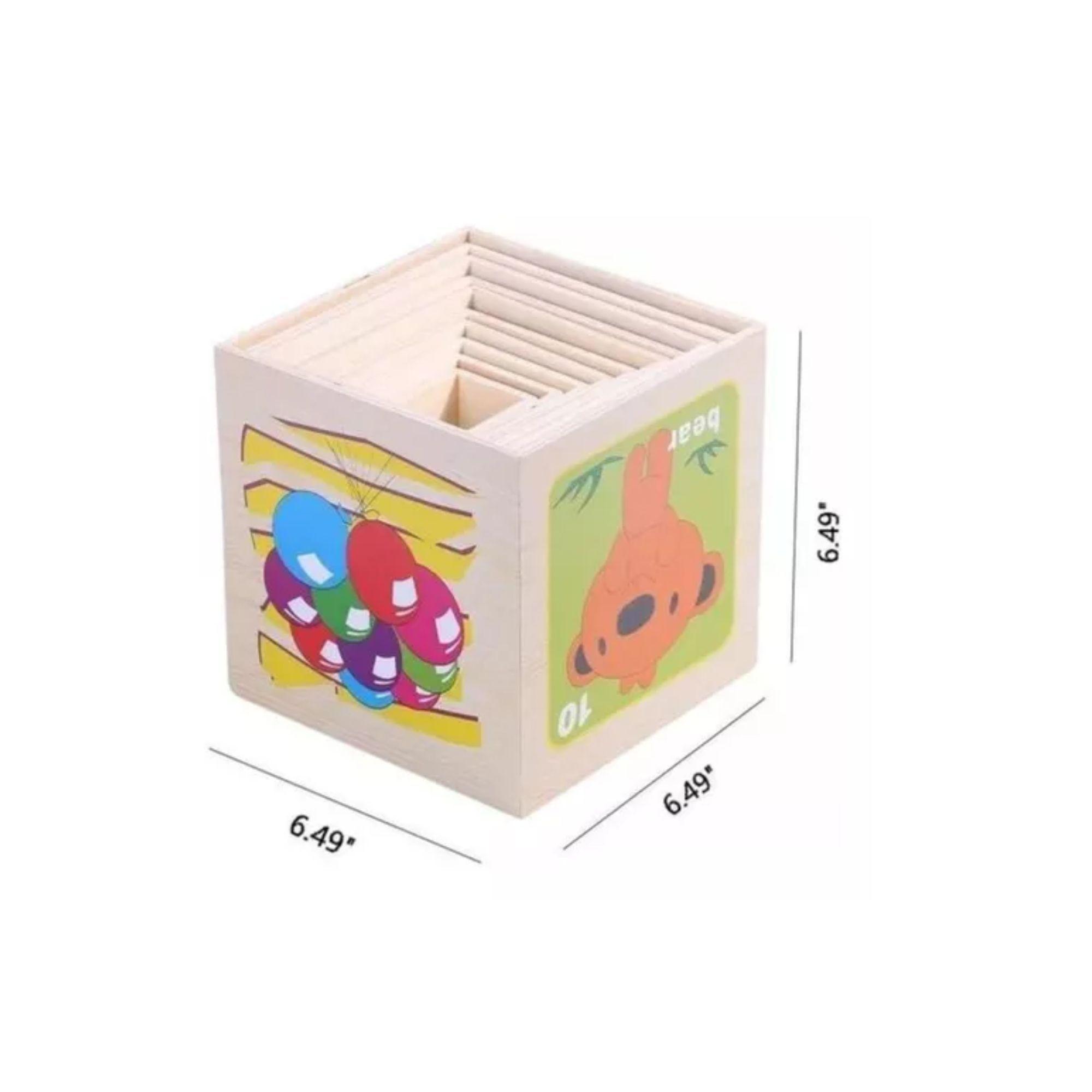 Torre Cubos Encaje Madera Juguete Educativo Para Niños-2