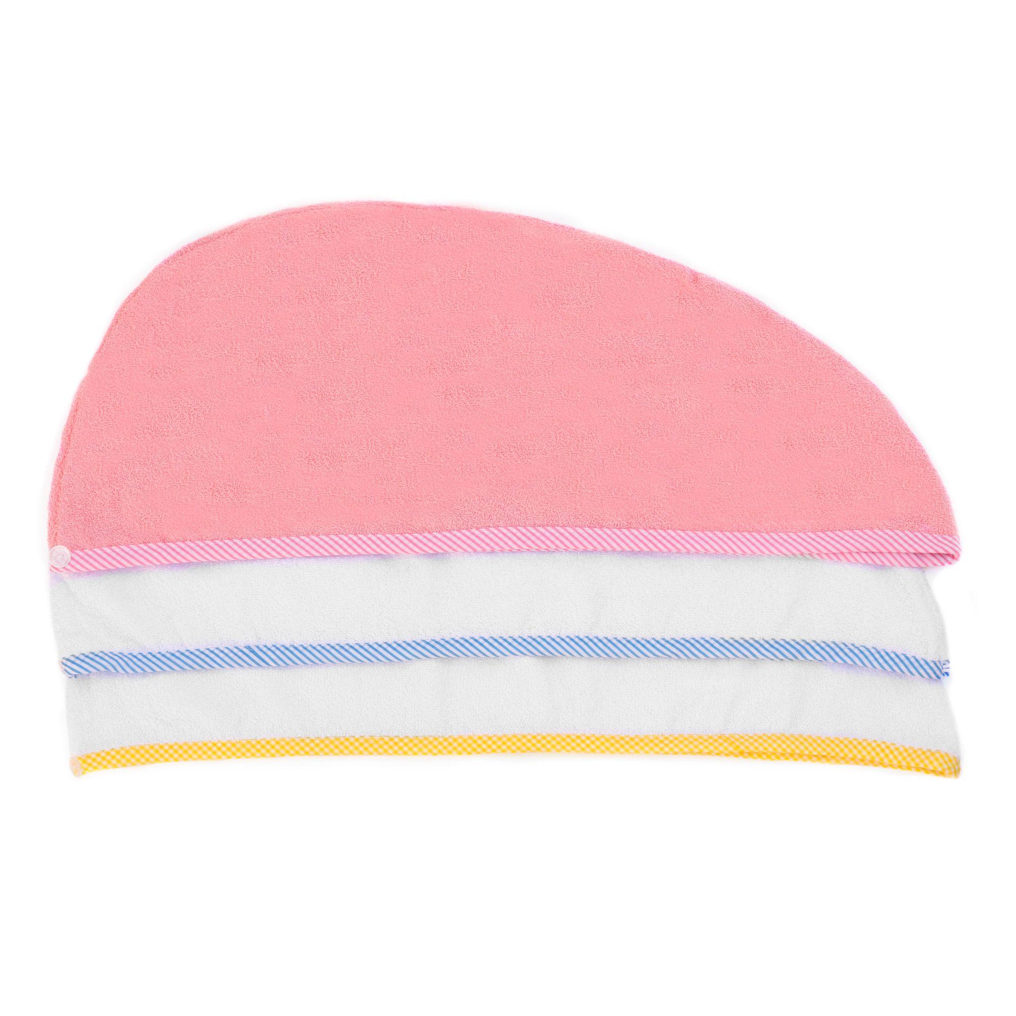 Pack Toalla Turbante pelo - Blanco y Rosado-3