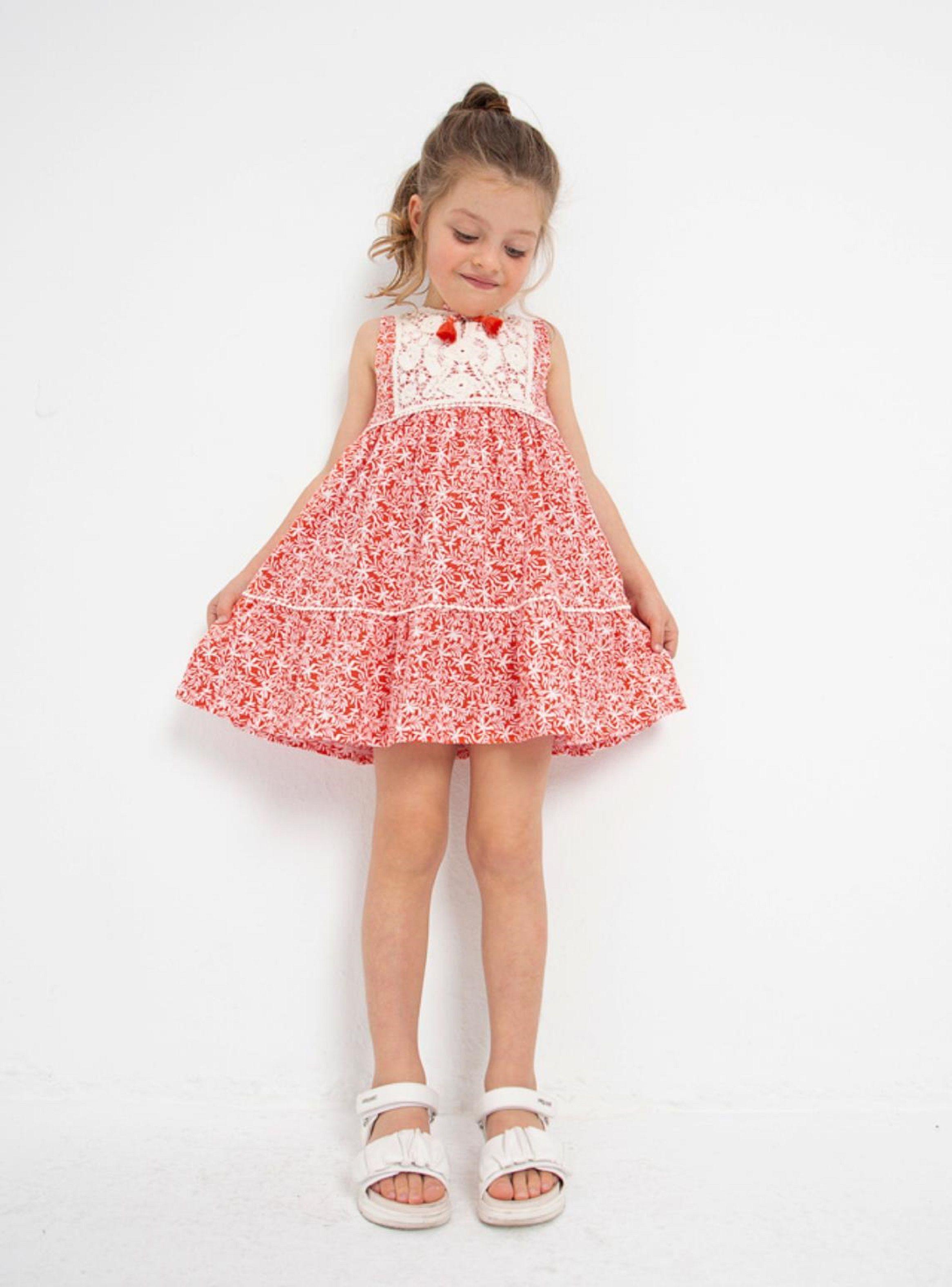 Vestido Estampado Crochet Niña-0