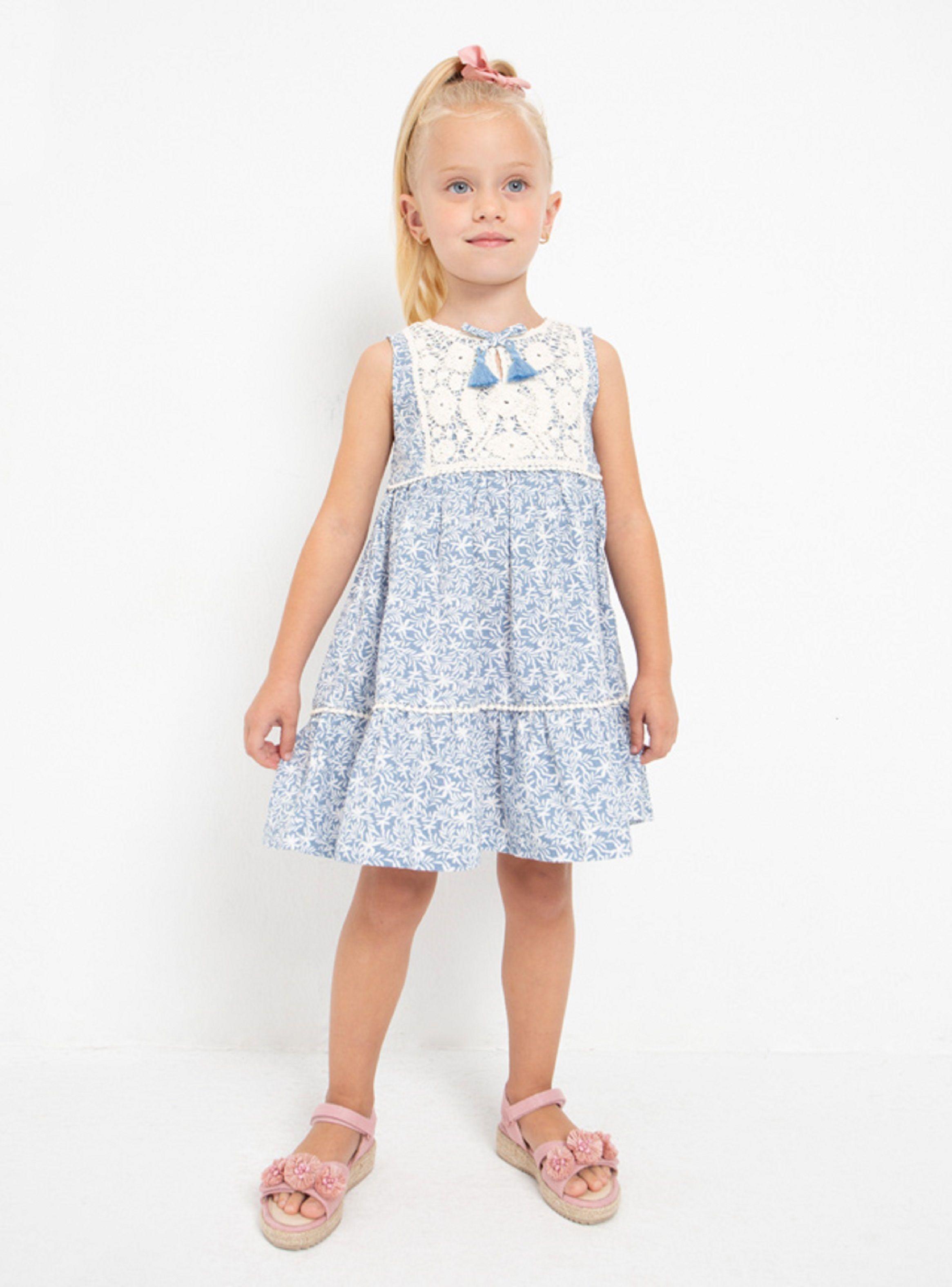 Vestido Estampado Crochet Niña-0