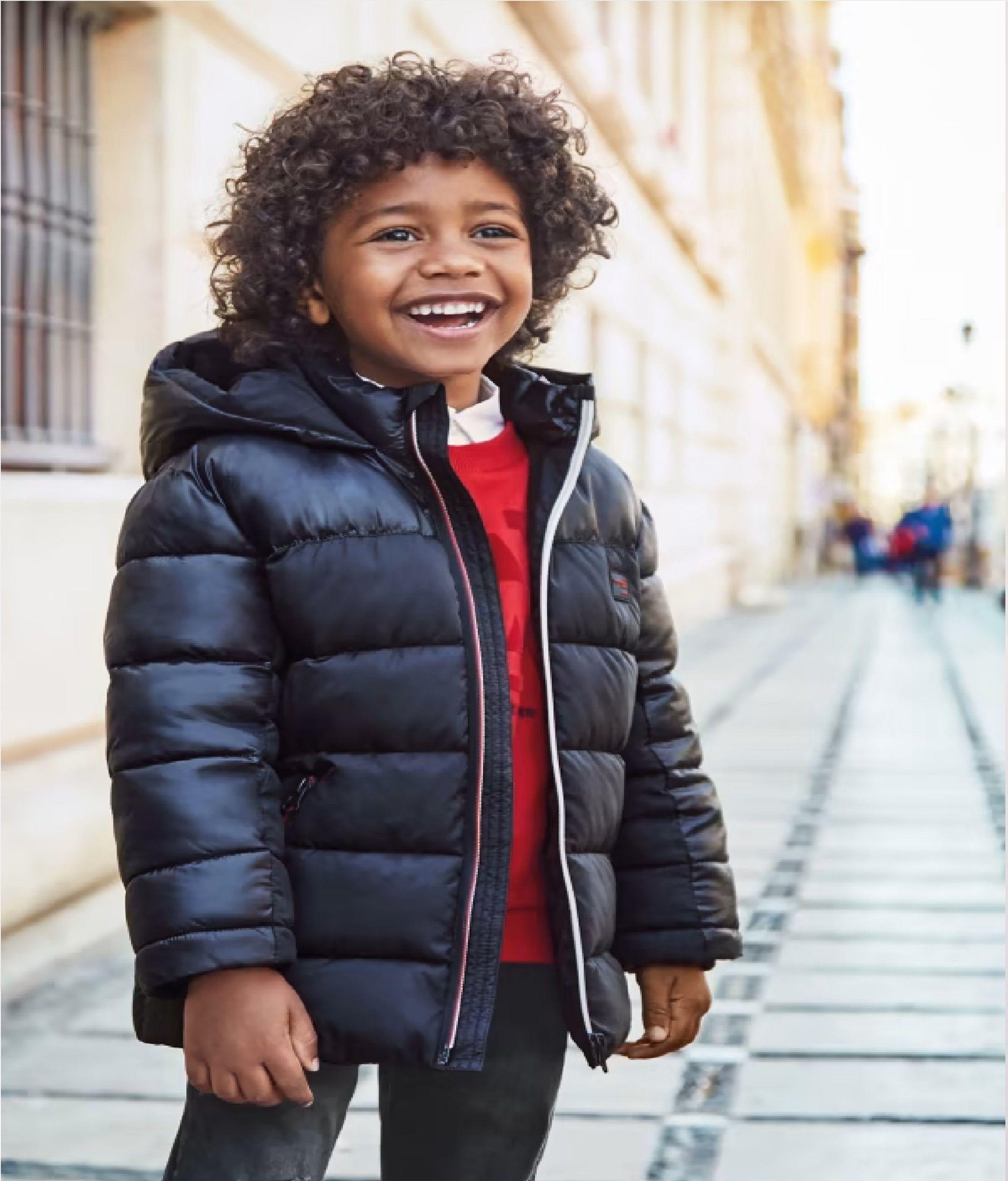 Parka Tipo Chaquetón Elegante Combinado para Niño-0