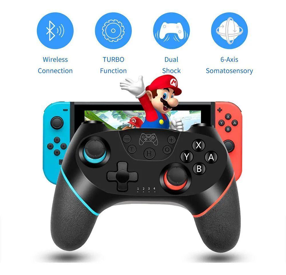 Control Inalámbrico Honson Hs-sw519 Negro Para Nintendo Switch Y Pc Bluetooth-5