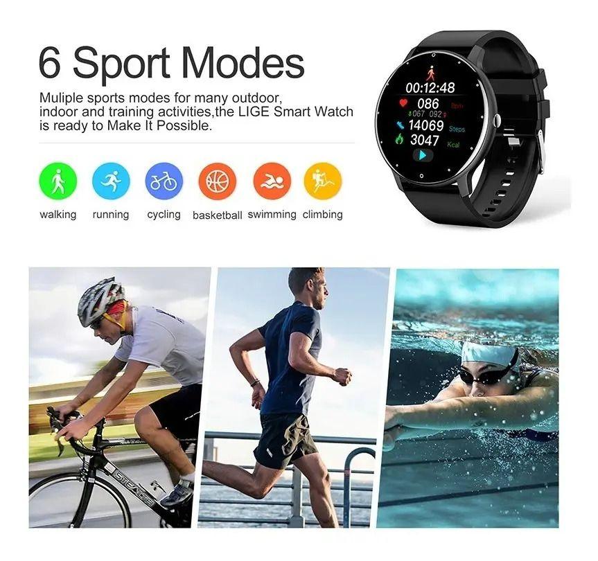Smartwatch Lige Ip67 Bw0223 Display De 1.39 Con Correa De Silicona - Color Black Negro Black Negro-2