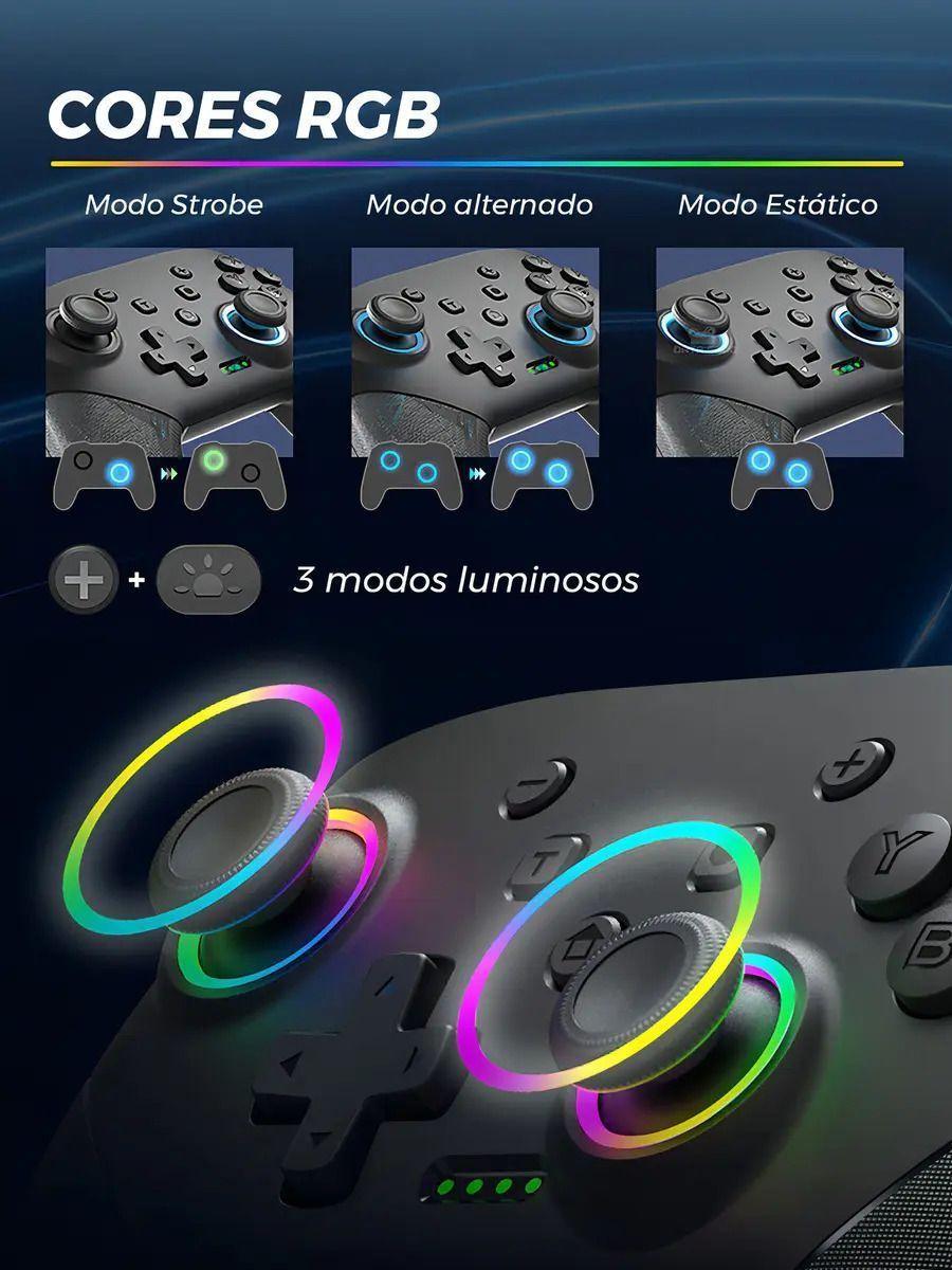 Control Inalámbrico Data Frog S80 Rgb Bluetooth Para Nintendo Switch Y Pc Negro-3