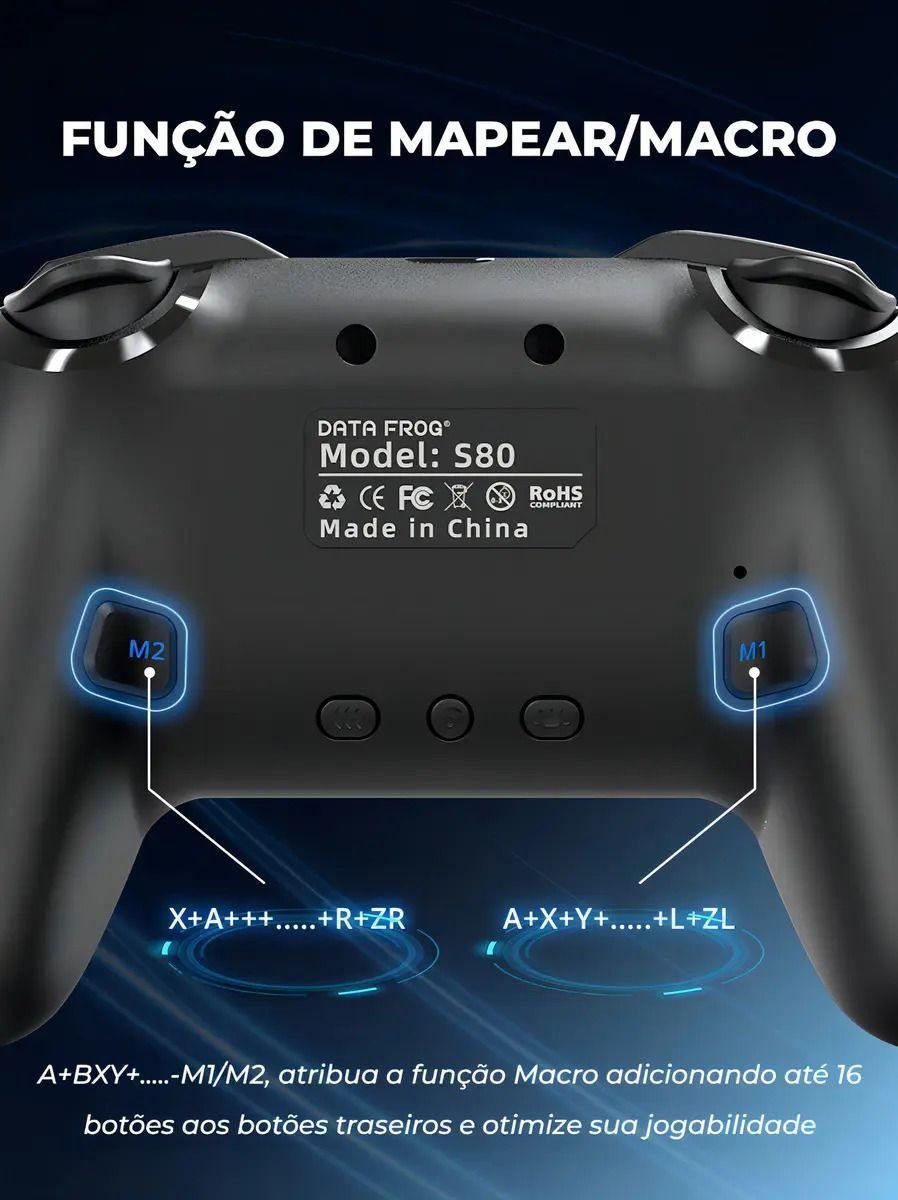 Control Inalámbrico Data Frog S80 Rgb Bluetooth Para Nintendo Switch Y Pc Negro-4