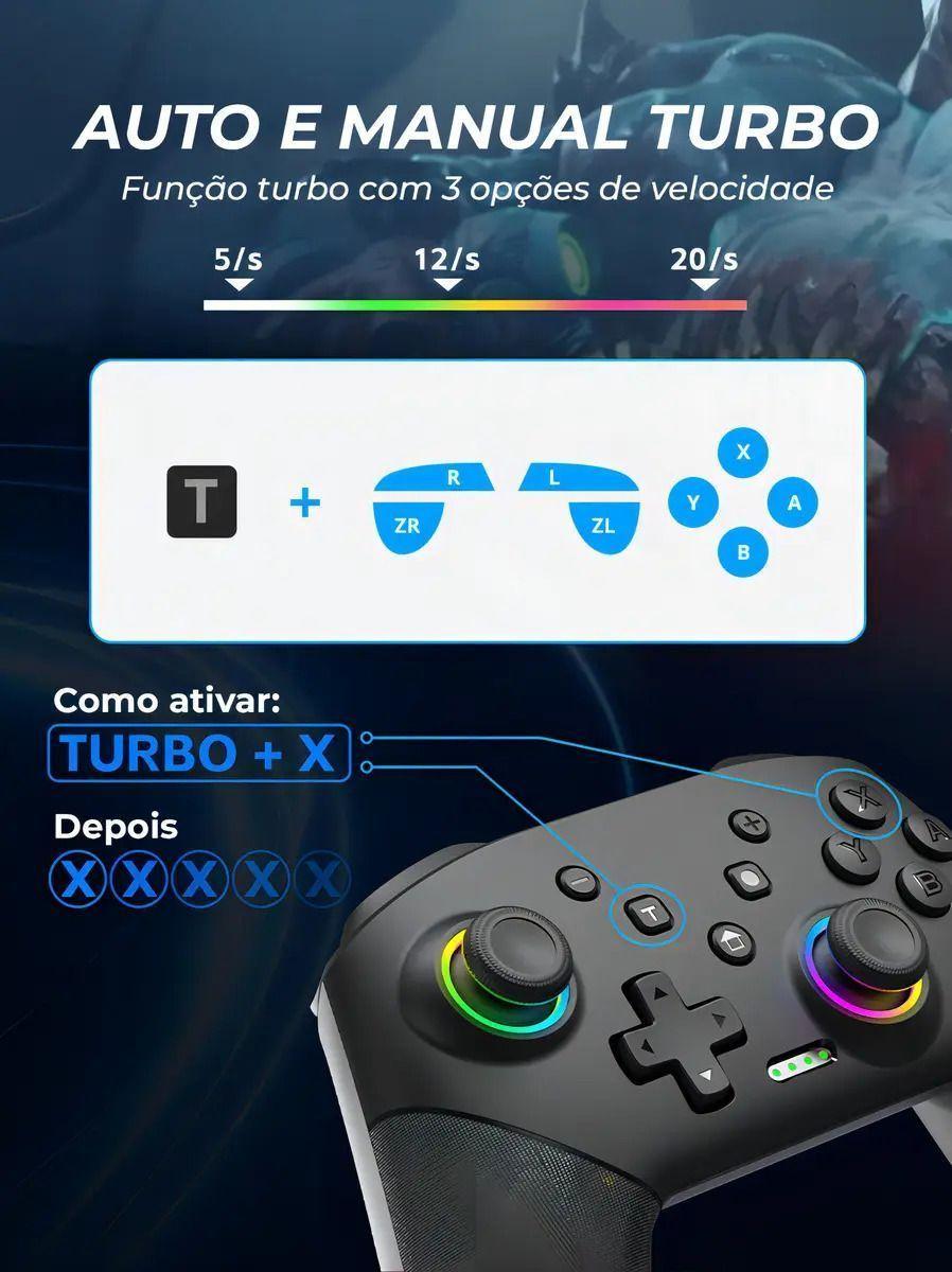 Control Inalámbrico Data Frog S80 Rgb Bluetooth Para Nintendo Switch Y Pc Negro-5