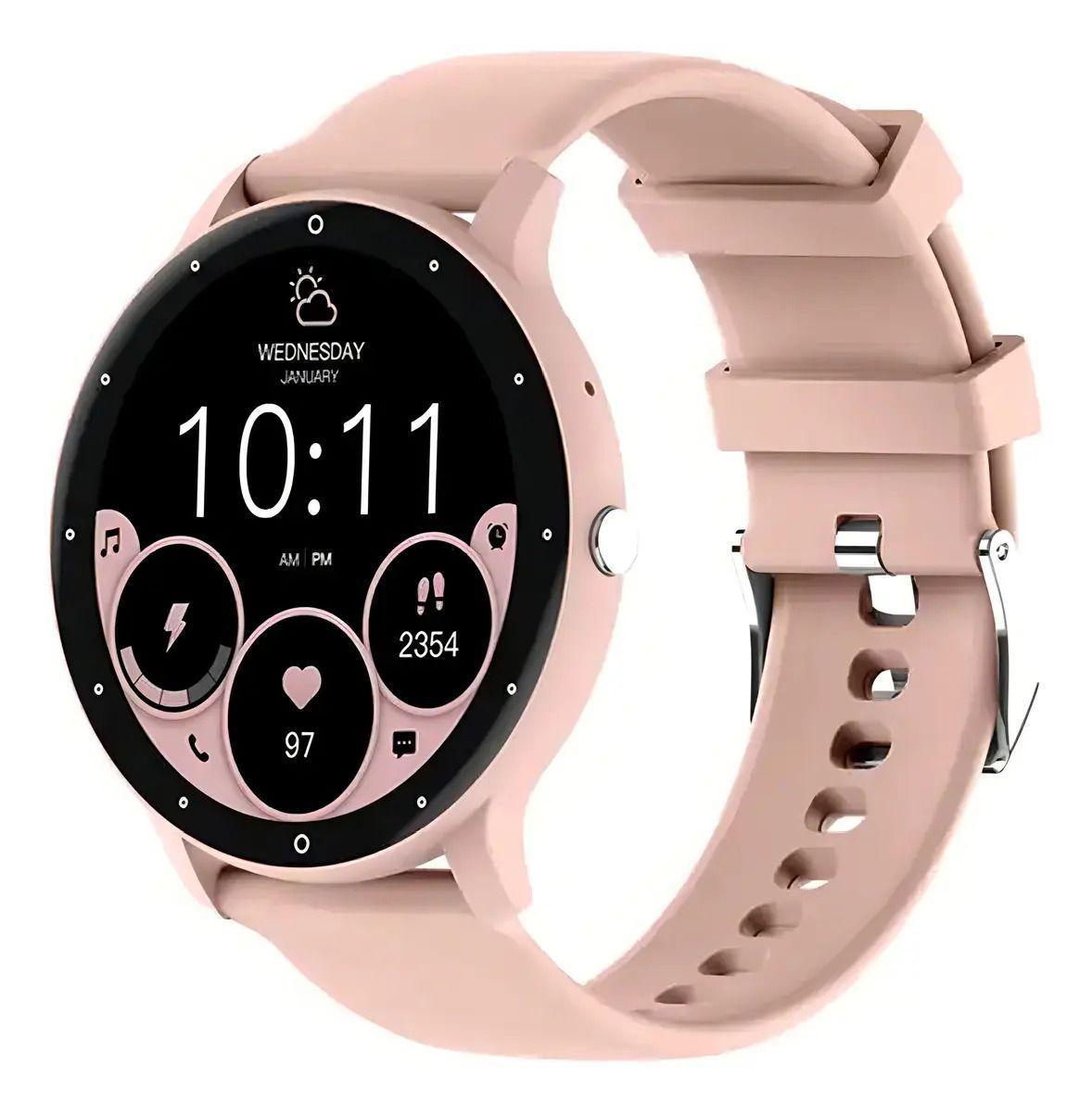 Reloj Inteligente Zwear Zl02 Pro Bt 5.2 Android Ios 1.3 Con Pantalla Rosa Pálido Negro-3