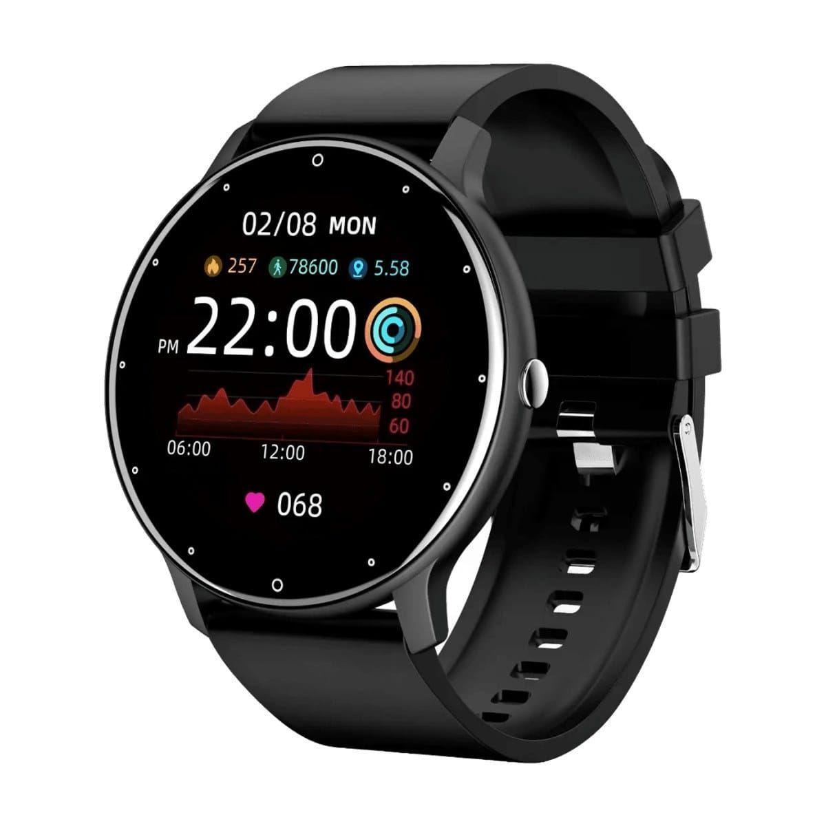 Zl02 Reloj Inteligente Smartwatch Deporte Act Cardiaca Negro Mesh-0