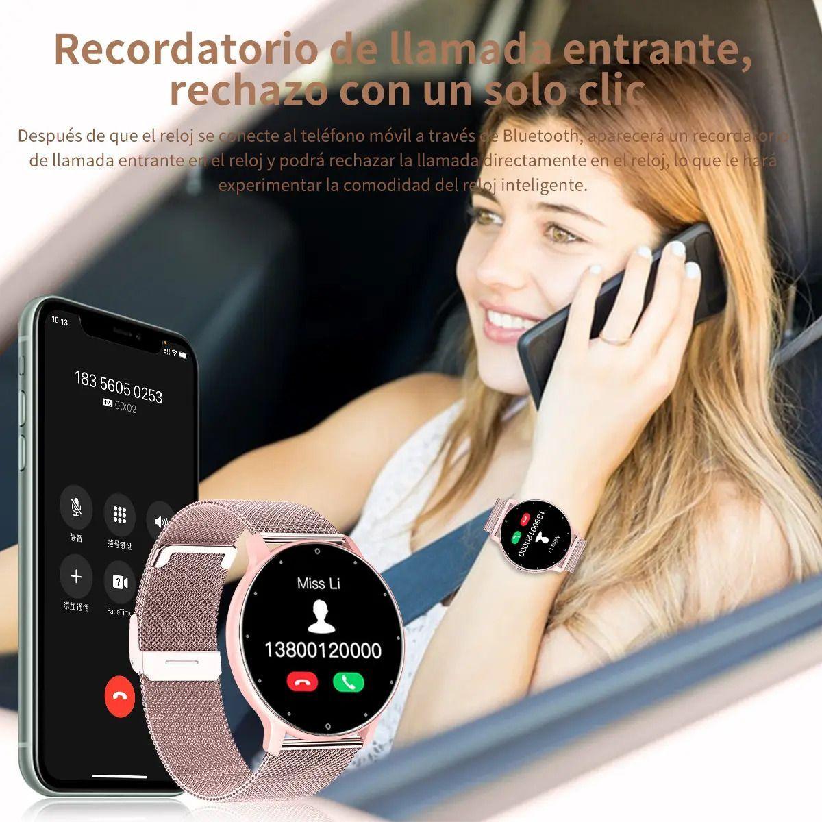 Smartwatch Lige Zl02d Display De 1.39 Con Correa De Silicona Con Correa Color Rosa-3