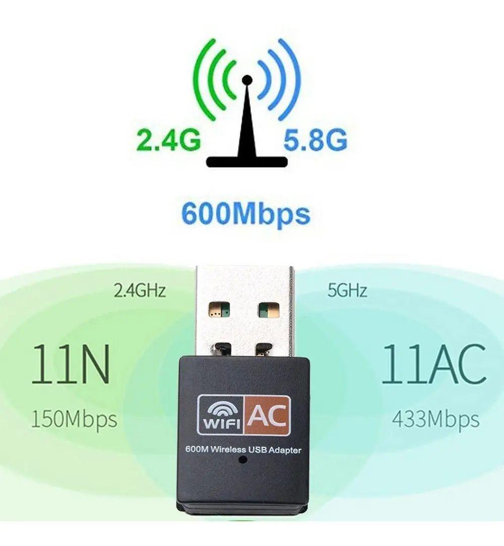 Wifi Usb Dual Band 2.4g Y 5g 600 Mbps Wifi Adaptador 5 Ghz-2
