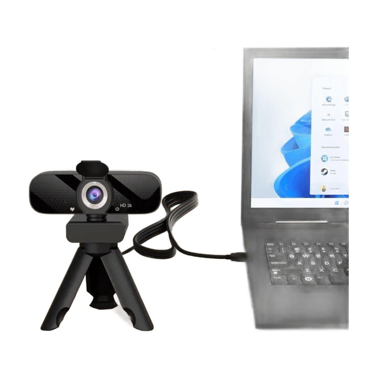 Camara Web 2k 1440p Calidad Mac/windows Con Tripode Negro-1