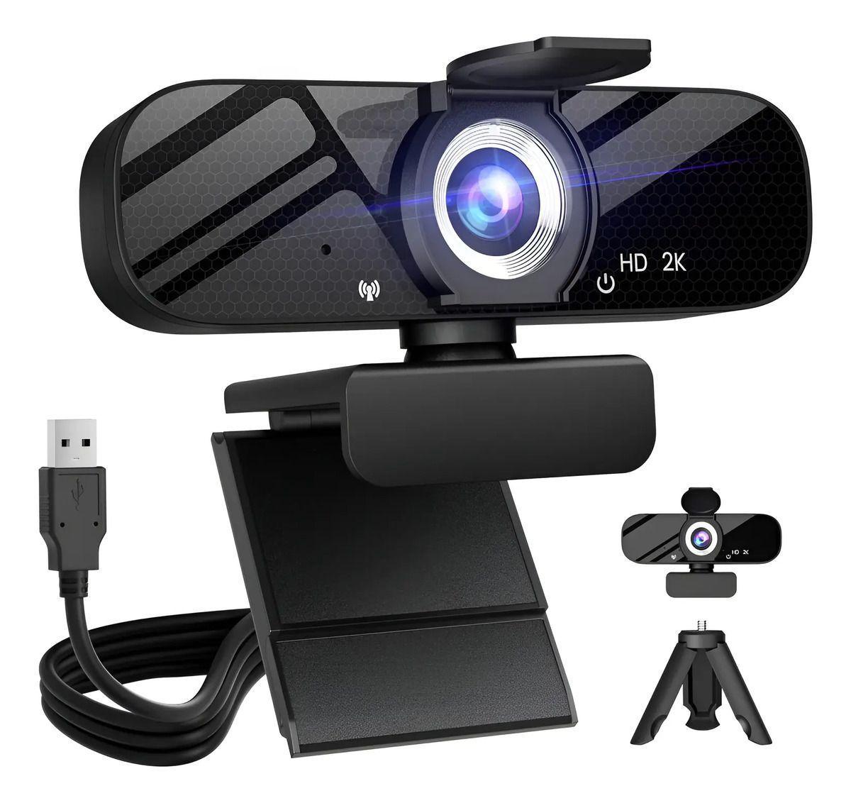 Camara Web 2k 1440p Calidad Mac/windows Con Tripode Negro-2
