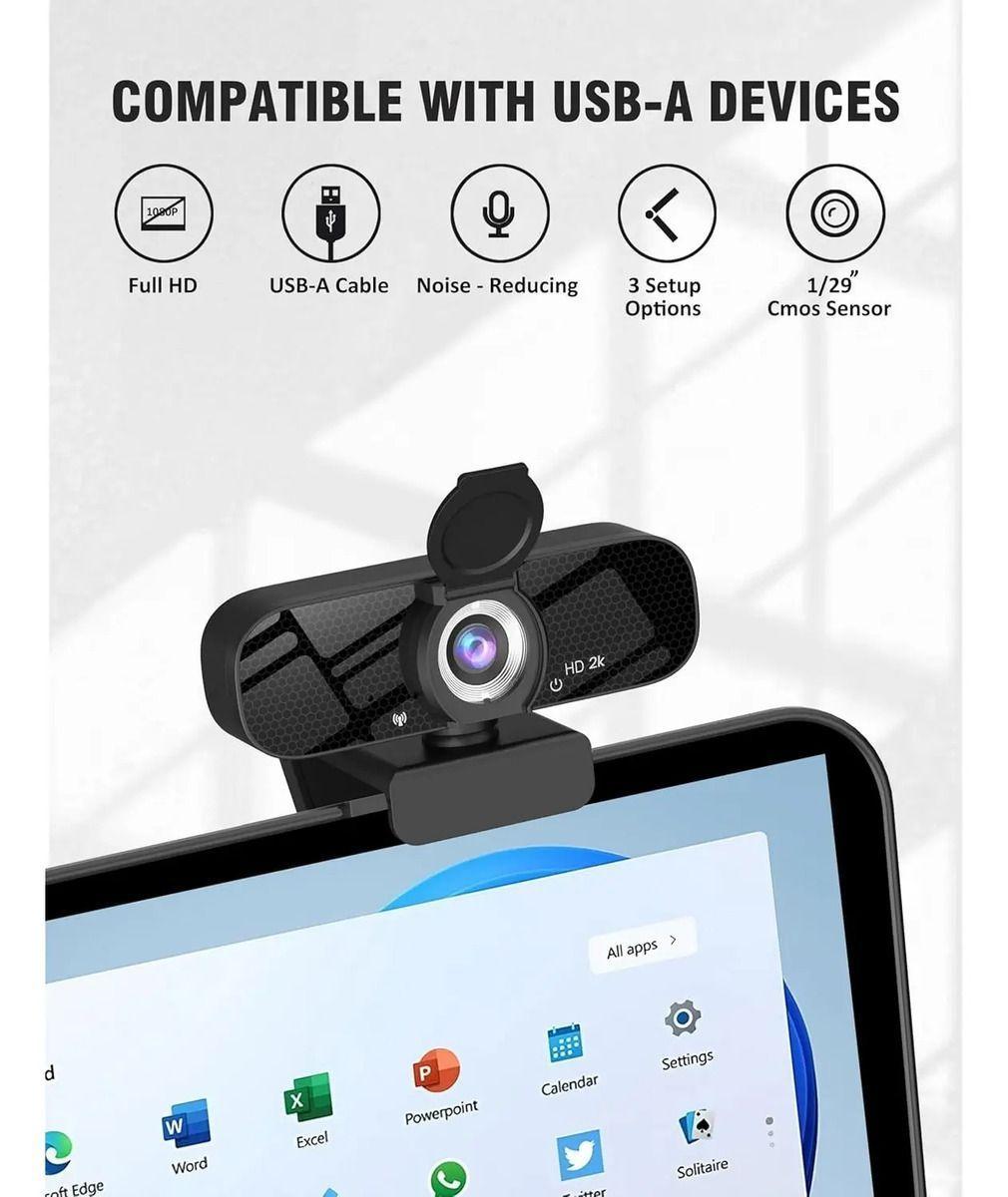 Camara Web 2k 1440p Calidad Mac/windows Con Tripode Negro-3