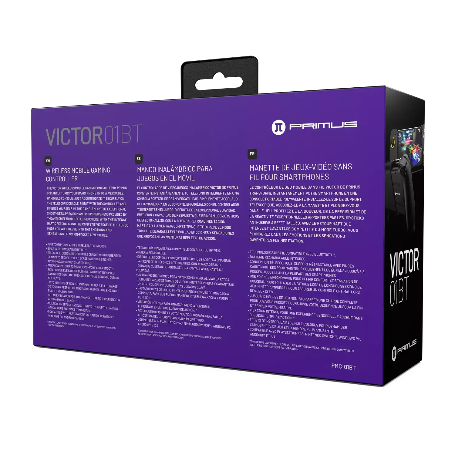 Primus VICTOR01BT PMC 01BT Control Gamer Bluetooth 10 h Hall 3D RGB Negro-5