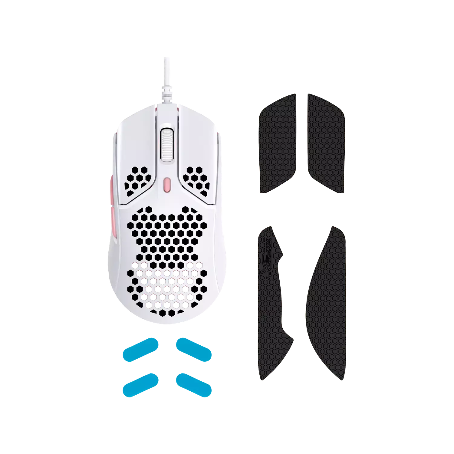 HyperX Pulsefire Haste Mouse Gamer, Wired, USB-A, 6 Botones, 16.000DPI, Blanco/Rosa-3
