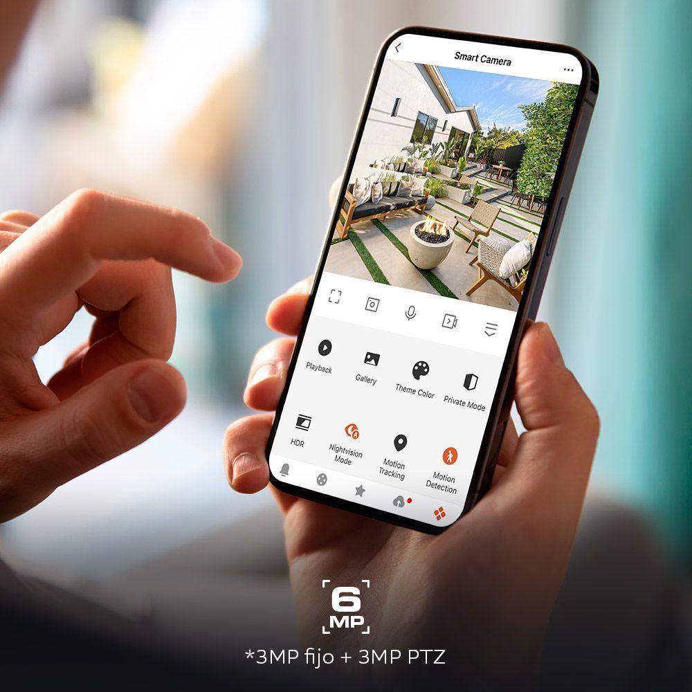 Nexxt Home Camara Wi Fi Exterior Doble Lente 2K 6MP PTZ IP65-2