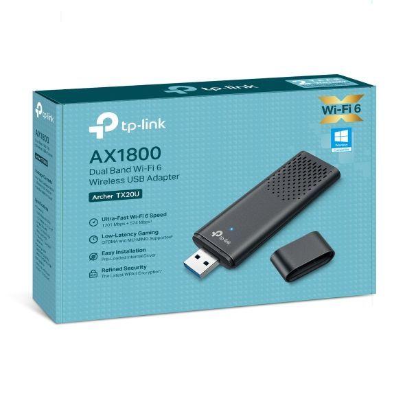 TP Link Archer TX20U Adaptador USB Wi Fi 6 AX1800 USB 3 0 Doble Banda Negro-2