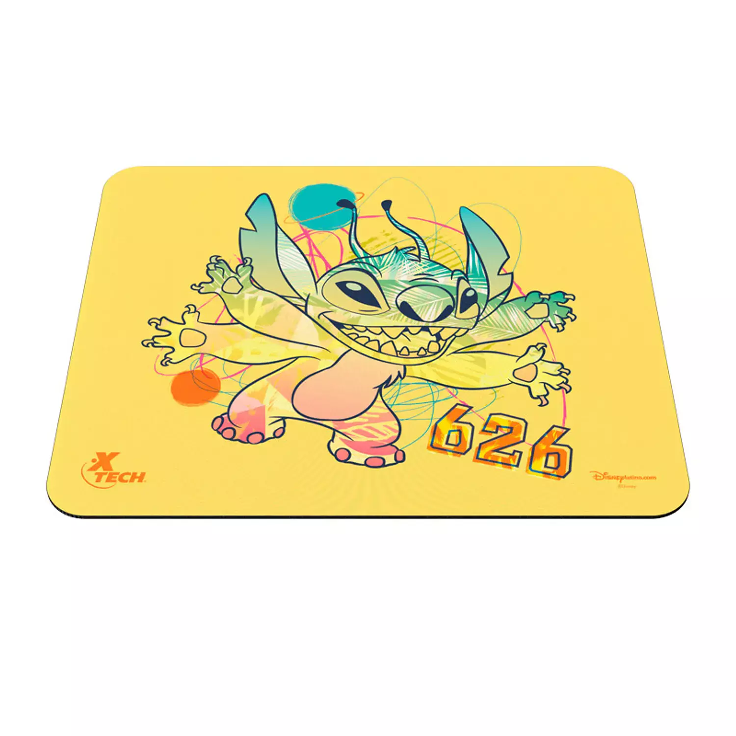 Xtech Mouse Pad Disney Stitch 22x18cm Tela Base Antideslizante Amarillo-0