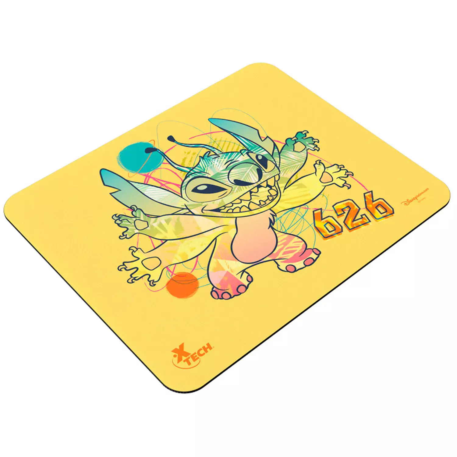 Xtech Mouse Pad Disney Stitch 22x18cm Tela Base Antideslizante Amarillo-2