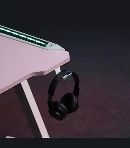 Escritorio Gamer Con Luces Rgb 120x60 Porta Vasos Y Audífonos-1