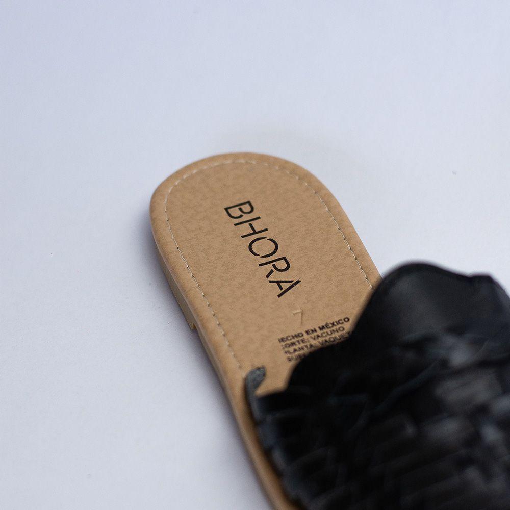 Babucha de Cuero sin Taco Mujer Isidora Negro-3