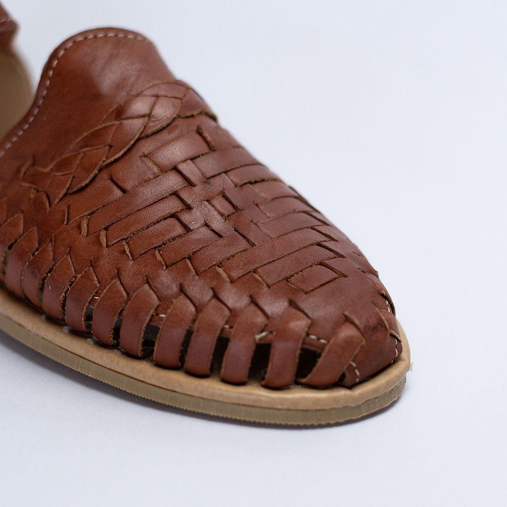 Sandalia de Cuero sin Taco Mujer Matilde Chocolate-2