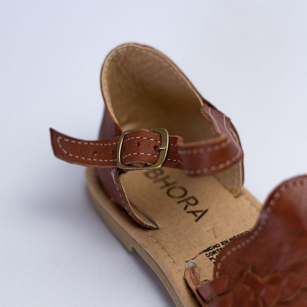 Sandalia de Cuero sin Taco Mujer Matilde Chocolate-4