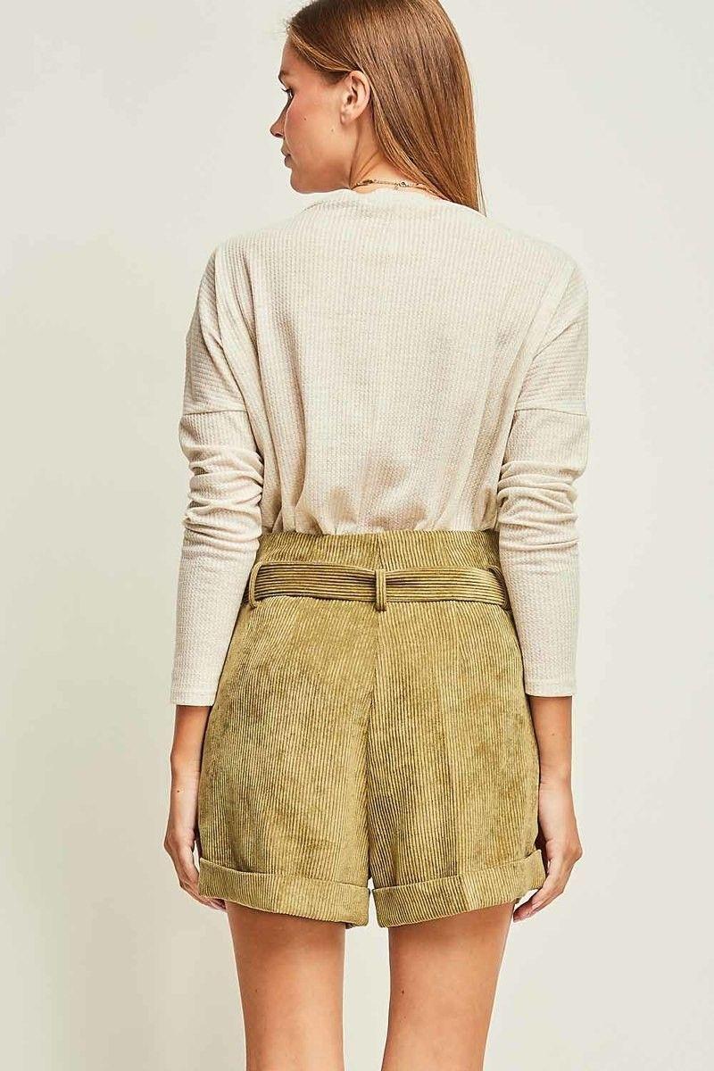 Short Cotele Tiro Alto Paperbag con Cinturon-2