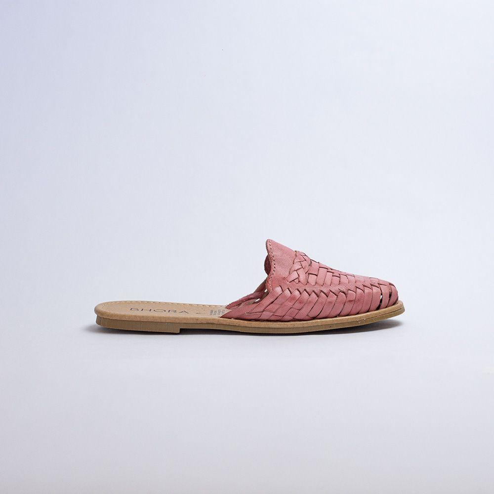 Babucha de Cuero sin Taco Mujer Isidora Rosada-0