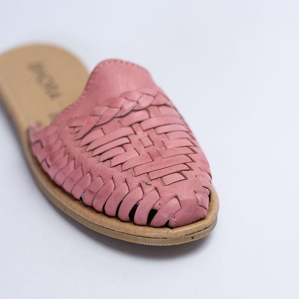 Babucha de Cuero sin Taco Mujer Isidora Rosada-2