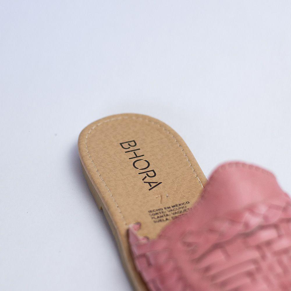 Babucha de Cuero sin Taco Mujer Isidora Rosada-3