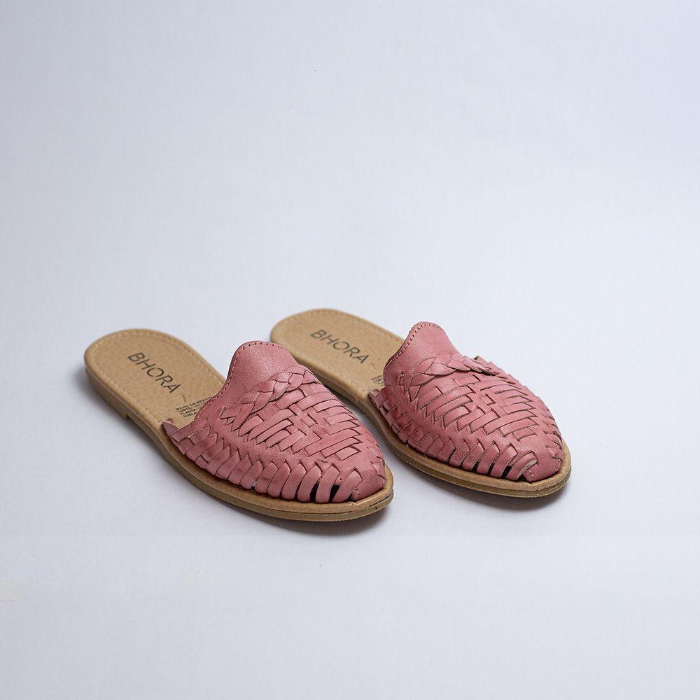 Babucha de Cuero sin Taco Mujer Isidora Rosada-4