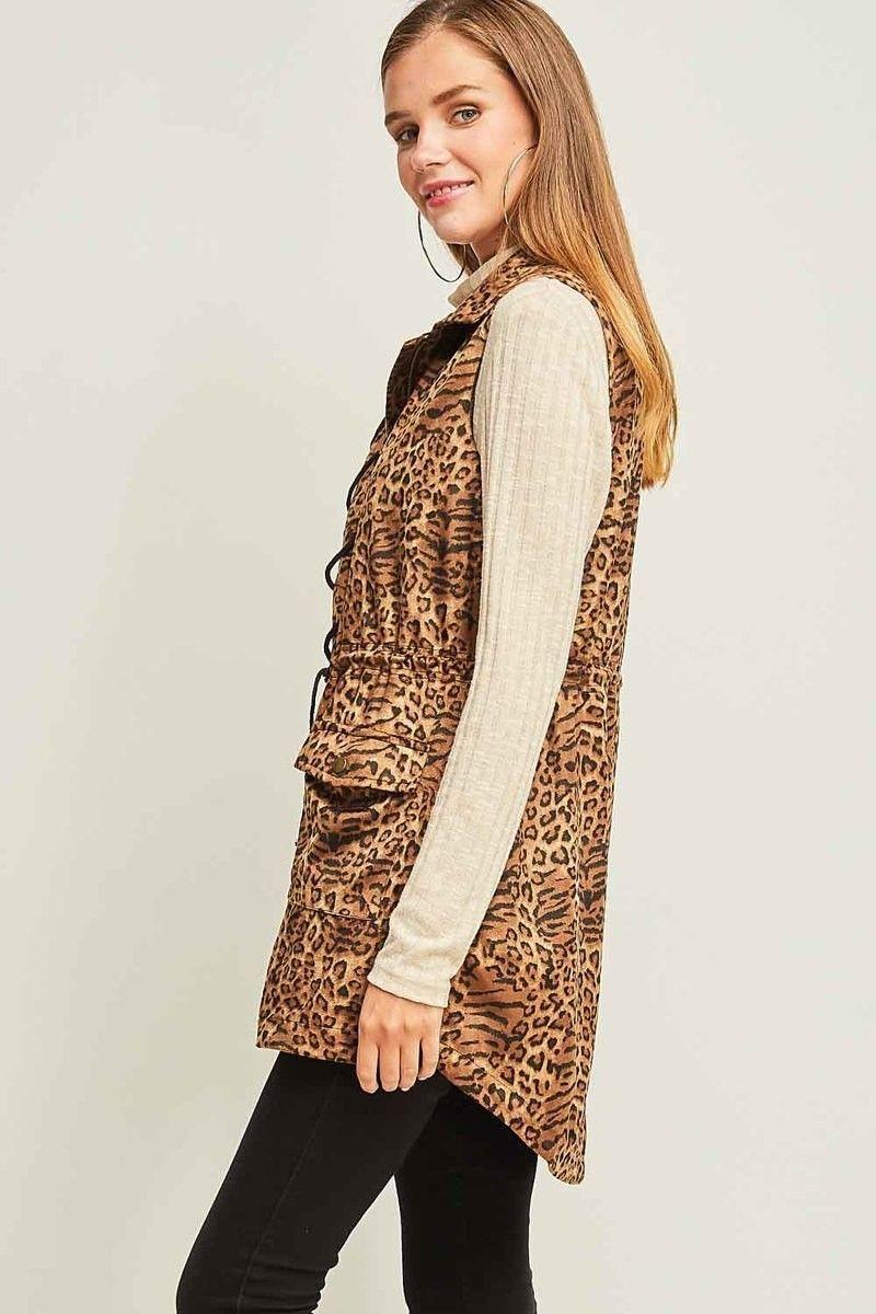 Chaqueta Mujer Sin Mangas Animal Print Forrada-2