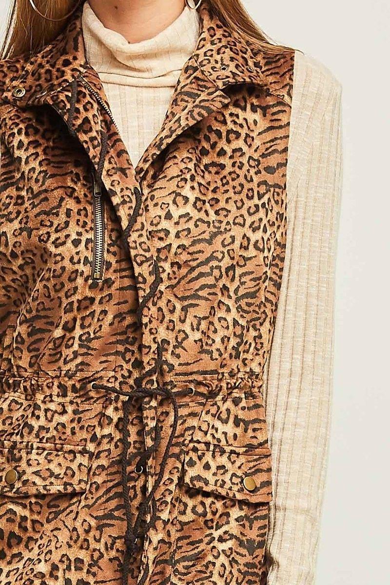 Chaqueta Mujer Sin Mangas Animal Print Forrada-5