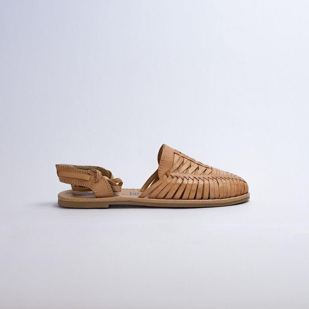 Sandalia de Cuero sin Taco Mujer Laura Camel -0